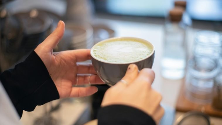 matcha latte green tea cup