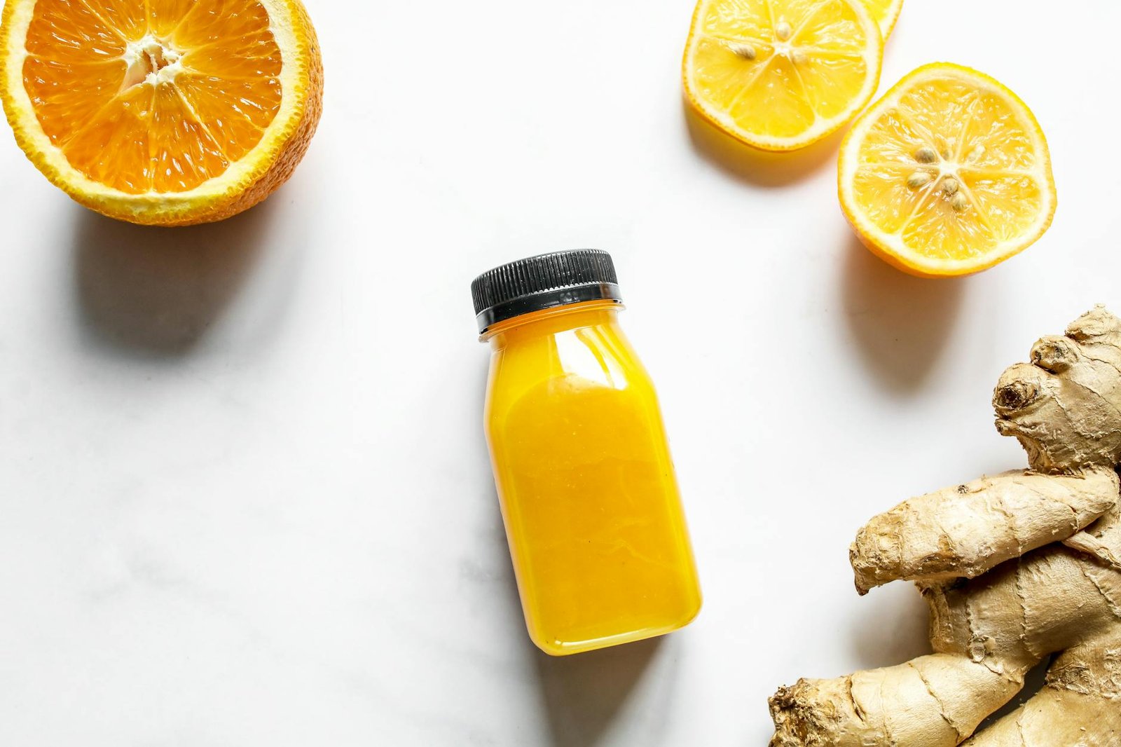 Ginger turmeric wellness shots with lemon